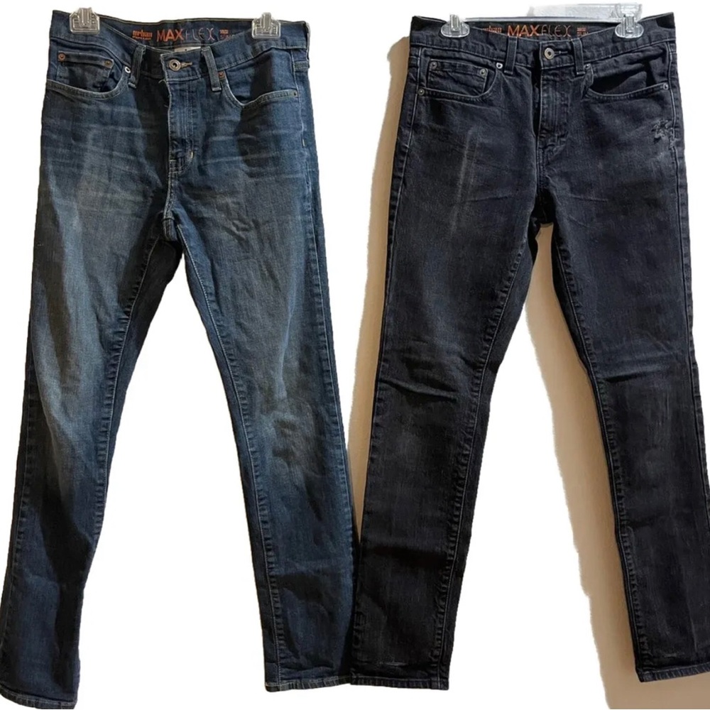 Lot of 2 Urban Pipeline Jeans Blue, Black, Straight, Max Flex, Slim Men’s 30x32.